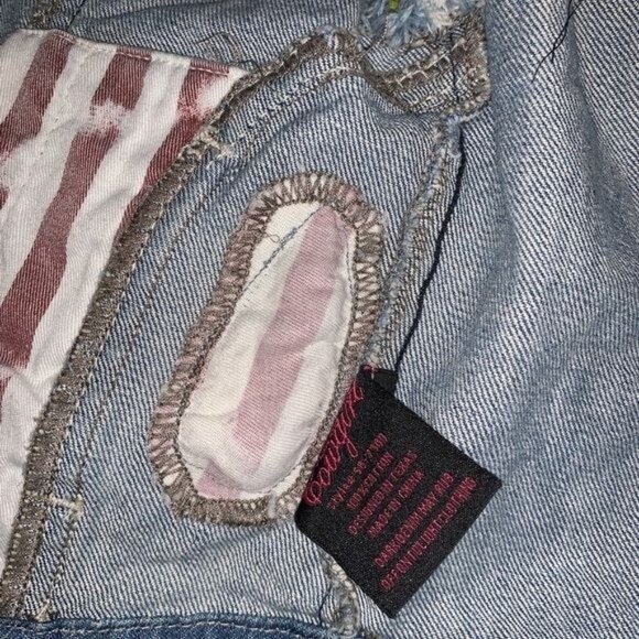 Rock & Roll Cowgirl Womens Denim Vest S Distressed Sleeveless Western Style With - Picture 5 of 11